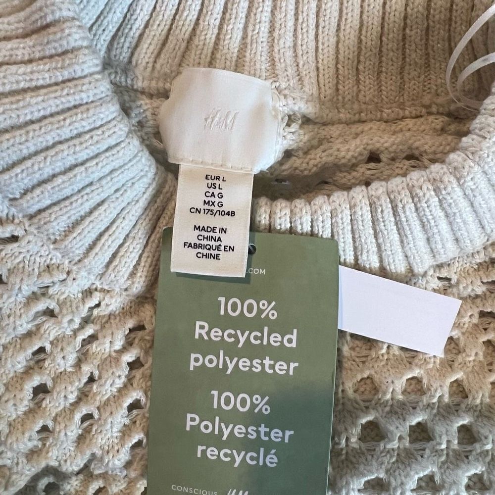 H and M off white crop sweater size L - Picture 3 of 6